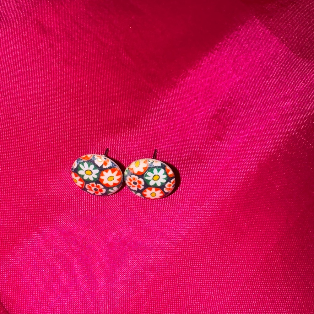 Urban Outfitters Multicolor Floral Earrings, with Vintage Look